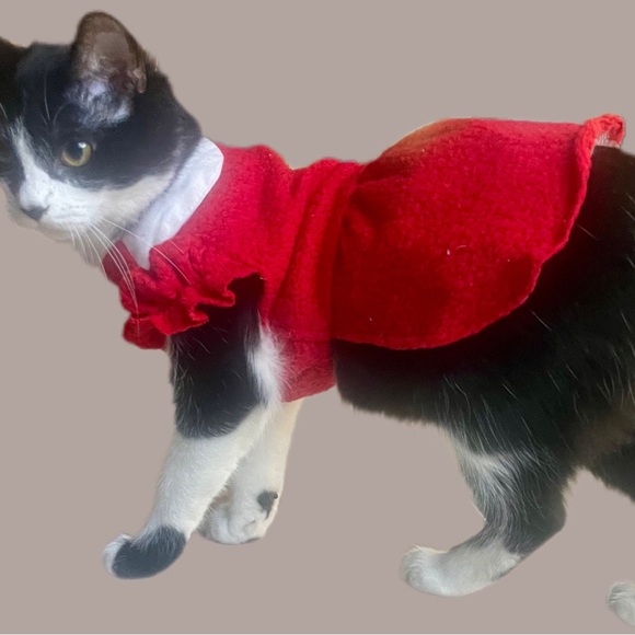 Small Dog or Cat Red Dress - Picture 2 of 4
